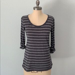 Lou & Grey women’s grey striped long sleeve tee
